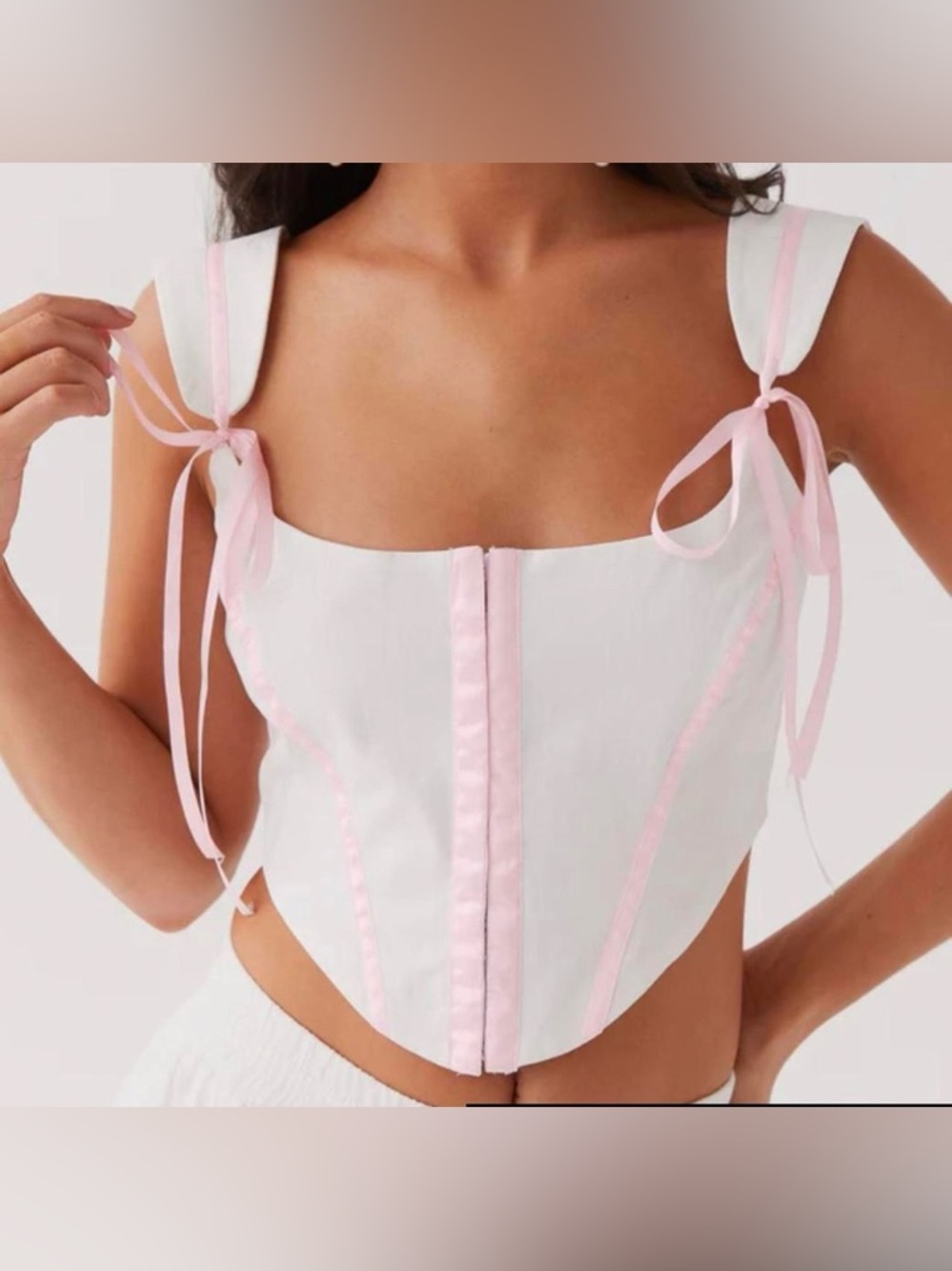 Peppermayo Love Letters Bustier top white pink size 2